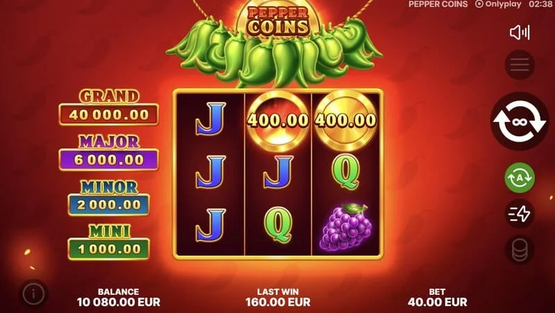Pepper Coins - เหรียญโบนัสในรอบ Hold and Win