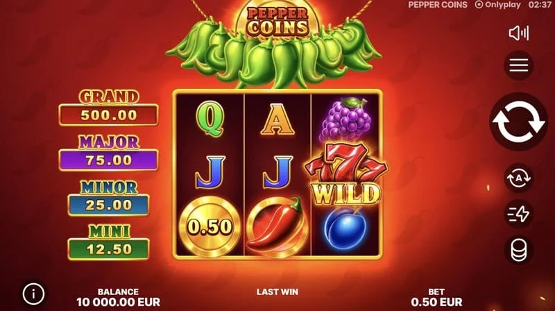 Pepper Coins - สัญลักษณ์ Wild บนวงล้อ